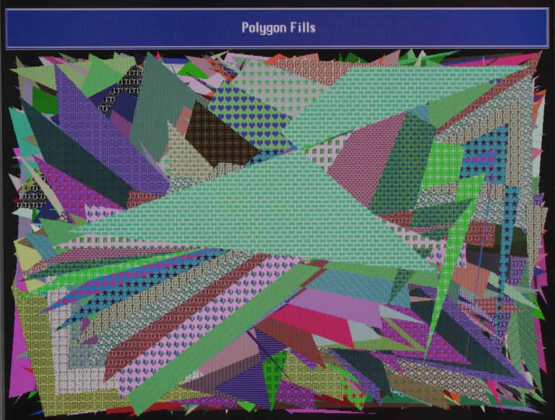 TMS340 TIGA Polygon demo screen