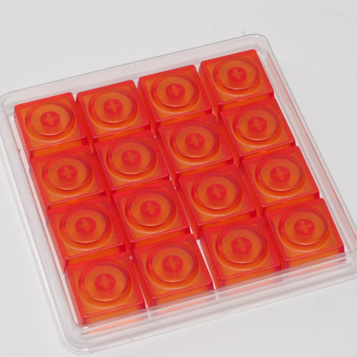 Deadline Studio, Doys, transparent orange on white steel panel