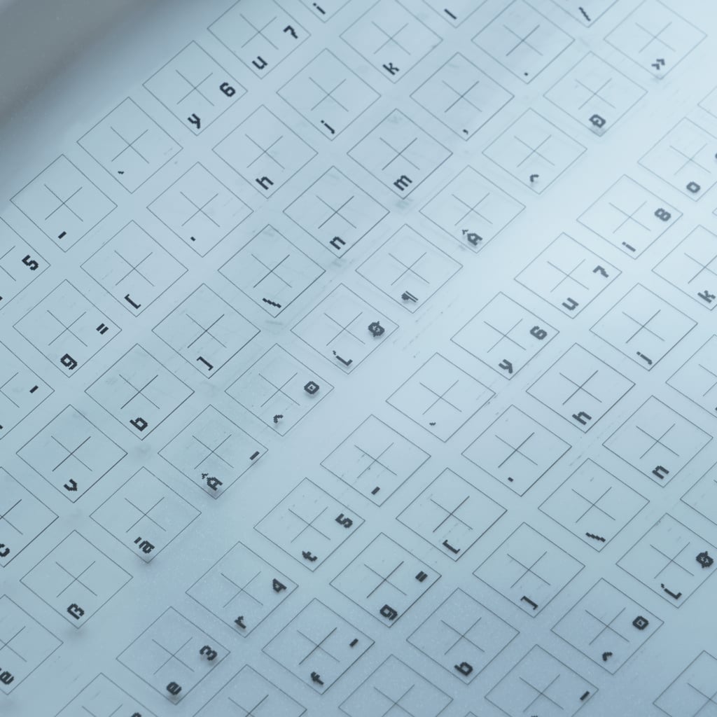 Keycap print on an OHP film