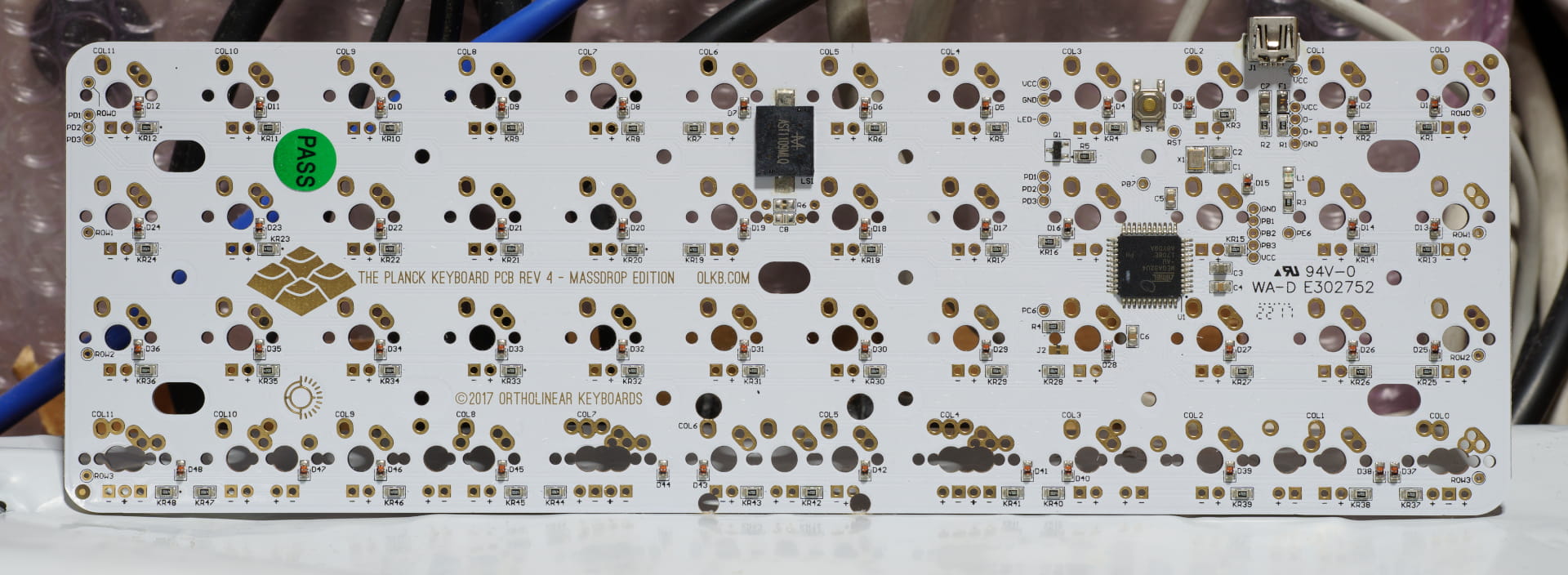 The Planck Keyboard PCB Rev 4 - Massdrop Edition (component side)
