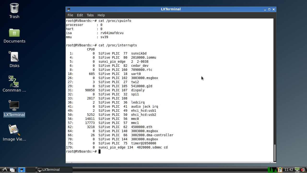 RVBoards-Nezha screenshot of Debian desktop