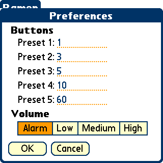 Ramen preferences window